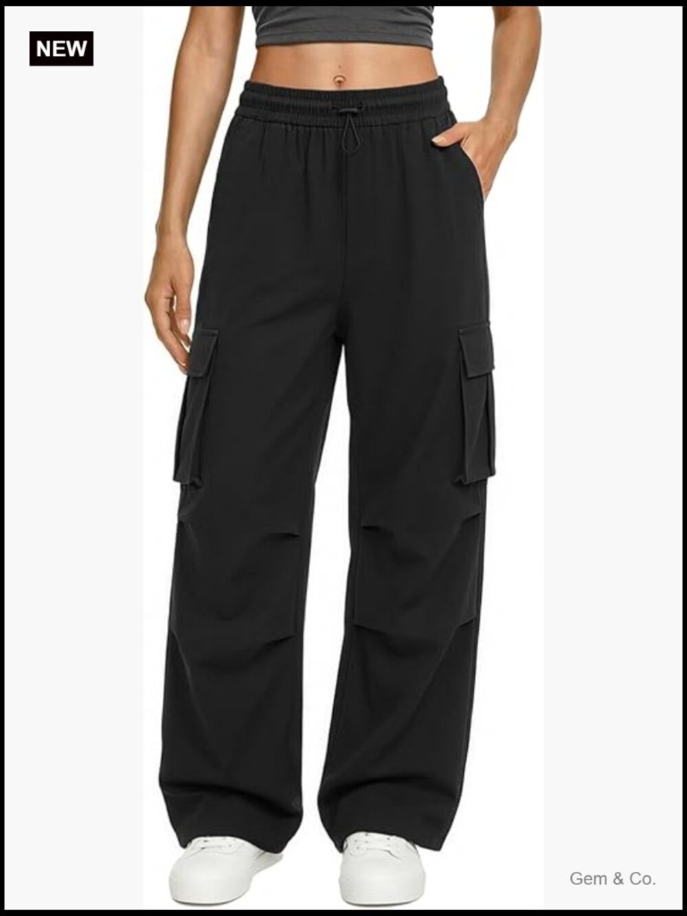 High Waisted Cargo Pants with Pockets - Baggy Wide Leg Hiking Pants